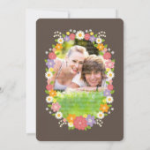 Boho Rustic Floral Wreath Wedding Aankondiging (Achterkant)