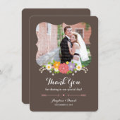 Boho Rustic Floral Wreath Wedding Bedankkaart (Voorkant / Achterkant)