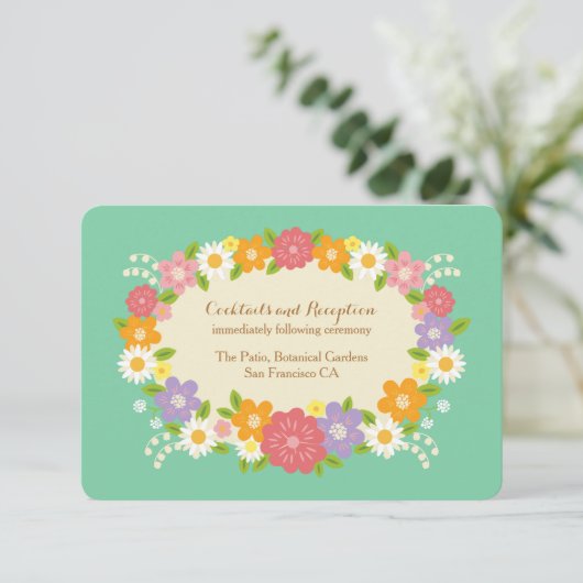 Boho Rustic Floral Wreath Wedding (Mint) (Staand voorkant)