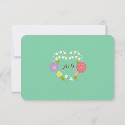 Boho Rustic Floral Wreath Wedding (Mint) (Achterkant)