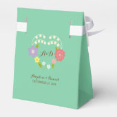 Boho Rustic Floral Wreath Wedding (Mint) Bedankdoosjes (Achterkant)