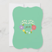 Boho Rustic Floral Wreath Wedding (Mint) Kaart (Achterkant)