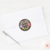 Boho Rustic Floral Wreath Wedding Ronde Sticker (Envelop)