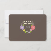 Boho Rustic Floral Wreath Wedding RSVP Kaartje (Achterkant)