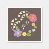Boho Rustic Floral Wreath Wedding Servetten (Voorkant)