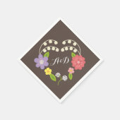 Boho Rustic Floral Wreath Wedding Servetten (Hoek)