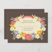 Boho Rustic Floral Wreath Wedding Uitnodiging Briefkaart (Voorkant / Achterkant)