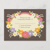 Boho Rustic Floral Wreath Wedding Uitnodiging Briefkaart (Voorkant)