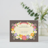 Boho Rustic Floral Wreath Wedding Uitnodiging Briefkaart (Staand voorkant)