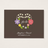 Boho Rustic Floral Wreath Wedding Visitekaartje (Achterkant)