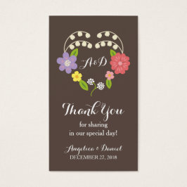 Boho Rustic Floral Wreath Wedding Visitekaartjes