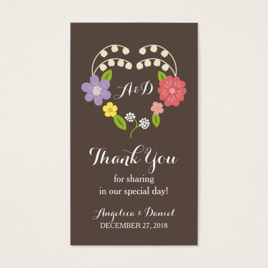 Boho Rustic Floral Wreath Wedding Visitekaartjes (Voorkant)