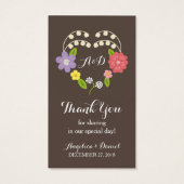 Boho Rustic Floral Wreath Wedding Visitekaartjes (Achterkant)