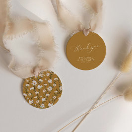 Boho Rustic Floral Yellow Wedding Aangepast Dank j Bedankjes Labels