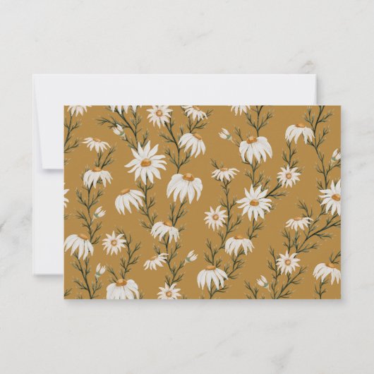 Boho Rustic Floral Yellow Wedding Custom Names Bedankkaart (Achterkant)