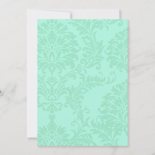 Boho Rustic Folk Art Mint Wedding Kaart (Achterkant)