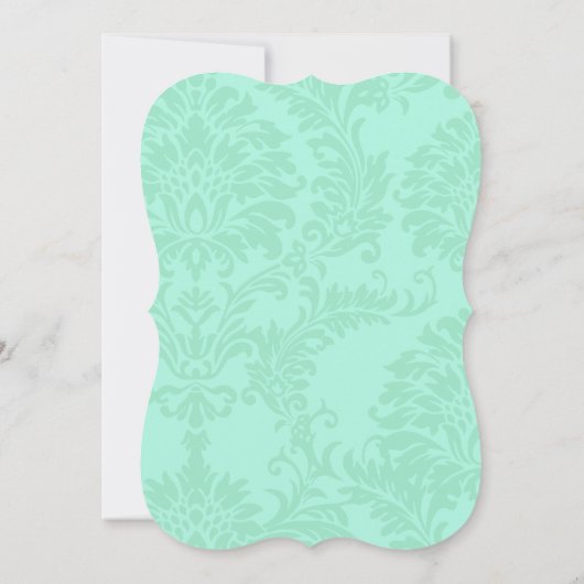 Boho Rustic Folk Art Mint Wedding Kaart (Achterkant)