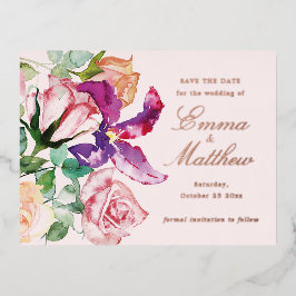 Boho Rustic Garden Wedding Save the Date Folie Feestdagen Briefkaart