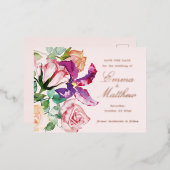 Boho Rustic Garden Wedding Save the Date Folie Feestdagen Briefkaart (Voorkant / Achterkant)