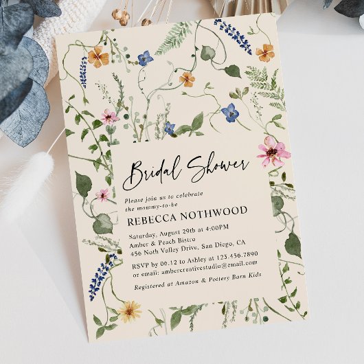 Boho Rustic Garden Wildflower Vrijgezellenfeest Kaart