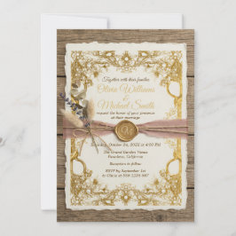 Boho Rustic Gouden Bruiloft Suite Elegant Kaart