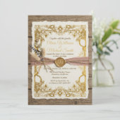 Boho Rustic Gouden Bruiloft Suite Elegant Kaart (Staand voorkant)