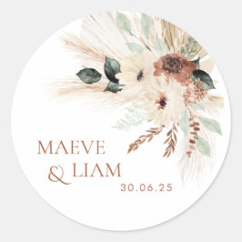 Boho Rustic Green Wedding Favor Label Sticker Labe