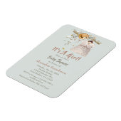 Boho Rustic Greenery Baby Girl Magneet (Linkerzijde)