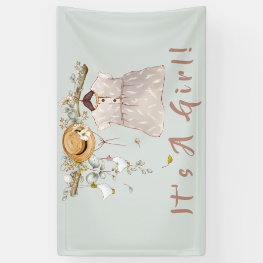 Boho Rustic Greenery Girl Baby Spandoek (Verticaal)