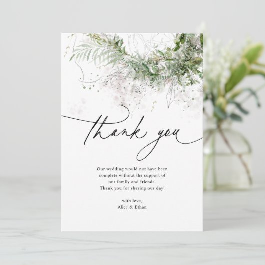 Boho Rustic Greenery Wedding Bedankt (Staand voorkant)