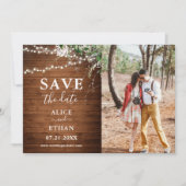 Boho Rustic Greenery Wedding Photo Save the Date (Voorkant)