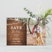 Boho Rustic Greenery Wedding Photo Save the Date (Staand voorkant)
