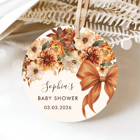 Boho Rustic Herfst Floral Baby shower Bedankjes Labels