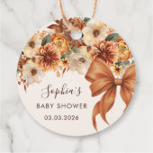 Boho Rustic Herfst Floral Baby shower Bedankjes Labels (Achterkant)