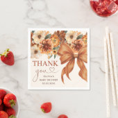 Boho Rustic Herfst Floral Baby shower Party Servet (Insitu)