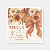 Boho Rustic Herfst Floral Baby shower Party Servet (Voorkant)