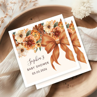 Boho Rustic Herfst Floral Baby shower Party Servet