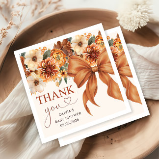 Boho Rustic Herfst Floral Baby shower Party Servet