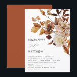 Boho Rustic Herfst Floral Burnt Oranje Wedding Kaart<br><div class="desc">Boho Rustic Herfst Floral Burnt Oranje Wedding Invitation Bericht me of je aanpassingen nodig hebt</div>