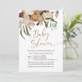 Boho Rustic Herfst Florals Baby Shower-uitnodiging Kaart (Staand voorkant)