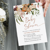 Boho Rustic Herfst Florals Baby Shower-uitnodiging Kaart