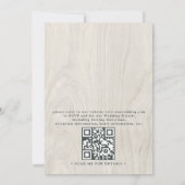 Boho Rustic Houten Geweien Berg QR Code Bruiloft Kaart (Achterkant)