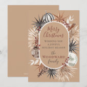 Boho Rustic Kerstmis Waterverf  Feestdagenkaart (Voorkant / Achterkant)