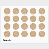 Boho Rustic Kraft Baby Sprinkle Shower Favor Ronde Sticker (Vel)