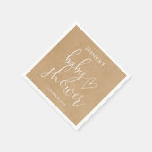 Boho Rustic Kraft Genderneutraal Baby shower Servet (Hoek)