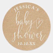 Boho Rustic Kraft Neutraal Baby shower Favoriet