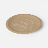 Boho Rustic Kraft Neutral Baby Sprinkle Shower Papieren Bordje (Gekanteld)