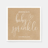 Boho Rustic Kraft Neutral Baby Sprinkle Shower Servet (Voorkant)