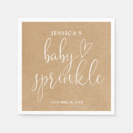 Boho Rustic Kraft Neutral Baby Sprinkle Shower Servet