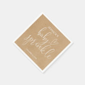 Boho Rustic Kraft Neutral Baby Sprinkle Shower Servet (Hoek)